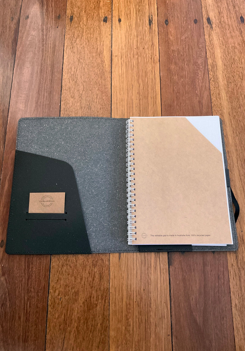 recycled leather, australian made leather journal, sustainable fashion corban and blair
