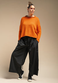 black pants, smart casual womenswear, cotton clothes