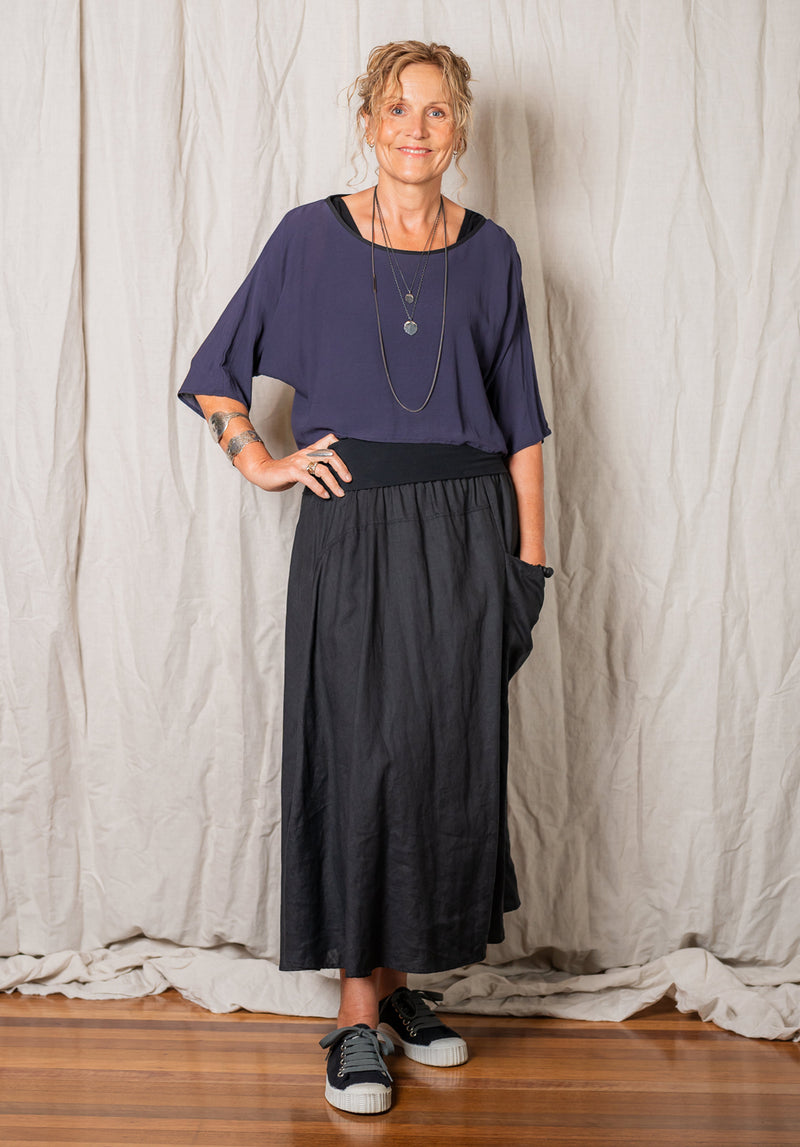 australian made linen skirts, ethical clothing made in australia, eco boutique fashion