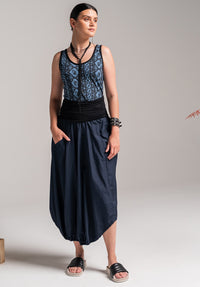 The Levitate Skirt Ink Japanese Cotton