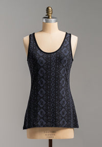 Greta singlet storm Lacey Leaf Print