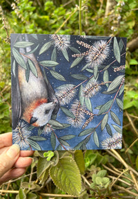 Grey-Headed Flying Fox Deluxe Square Greeting Card