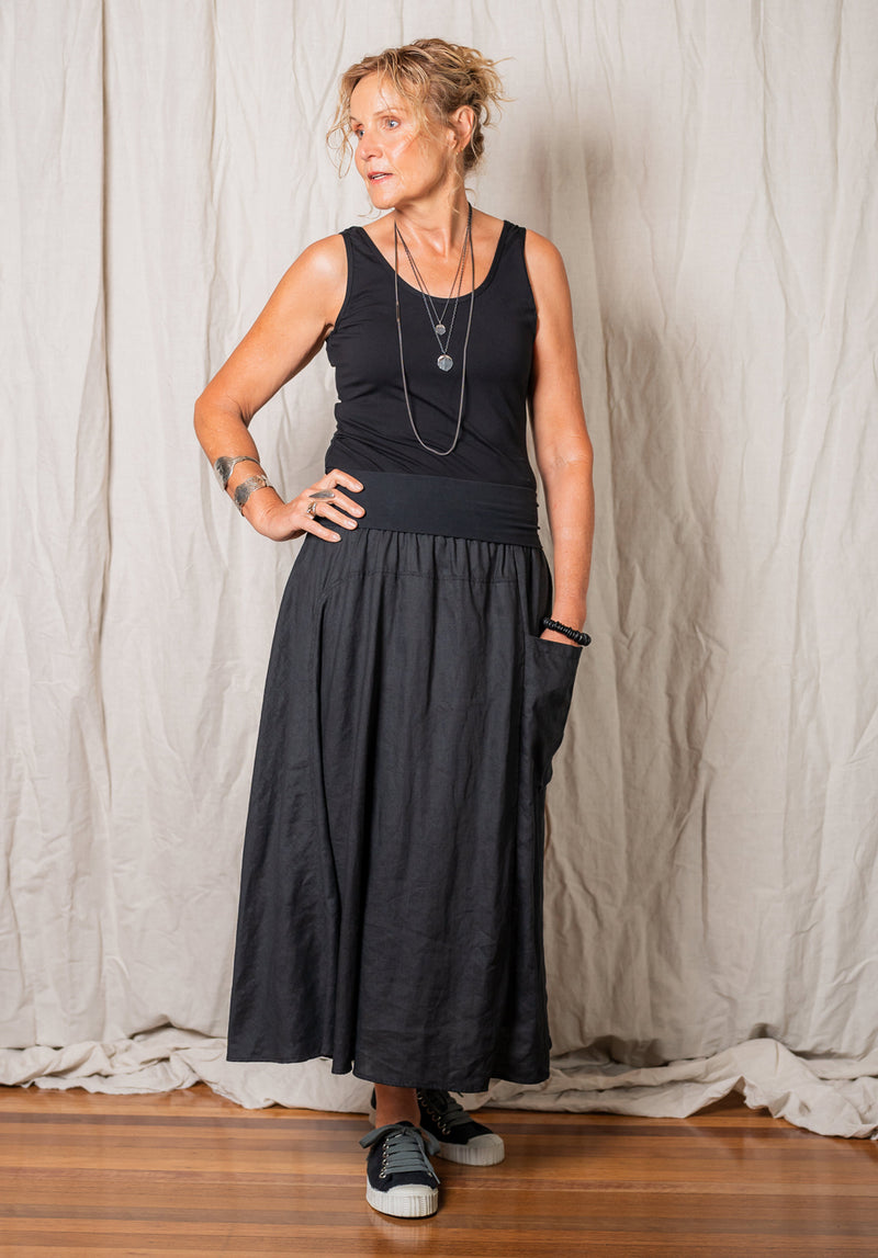 australian made linen skirts, ethical clothing made in australia, australian fashion designer