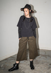 Cord Culottes Japanese olive corduroy