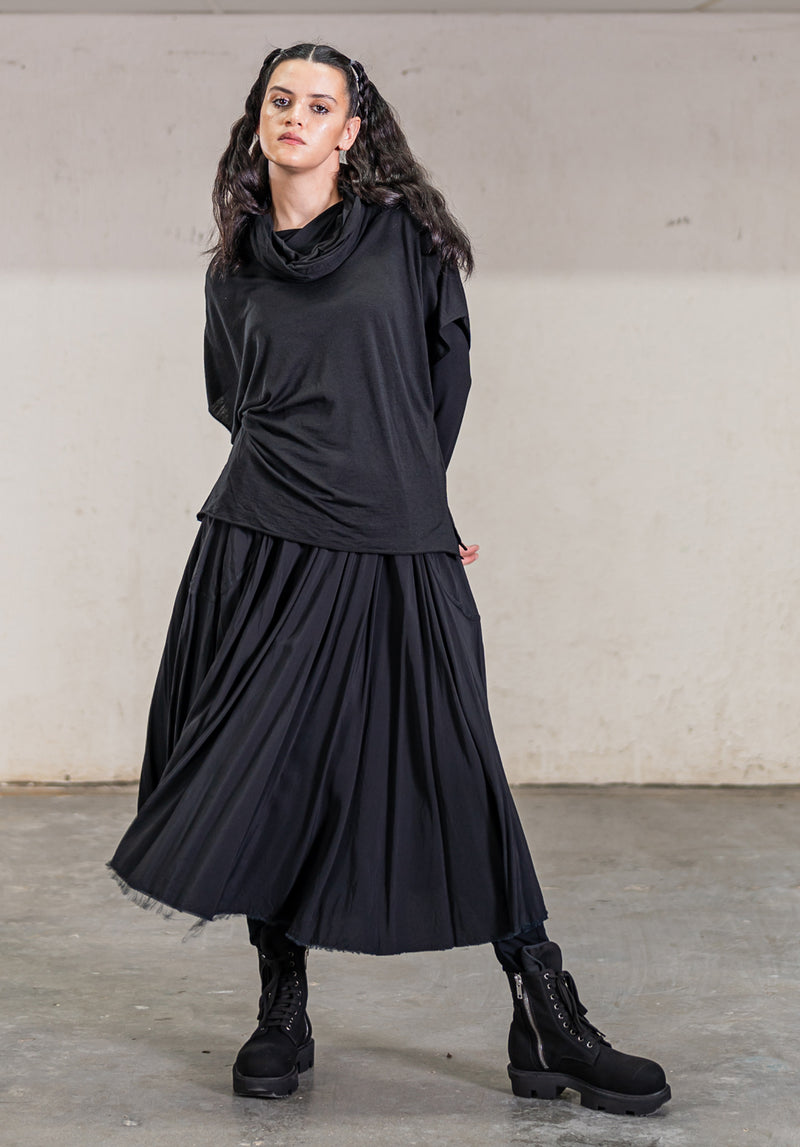 Mist midi skirt black viscose