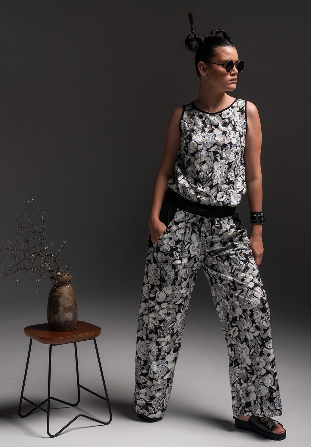 Sprig Pants Bloom Print Natural