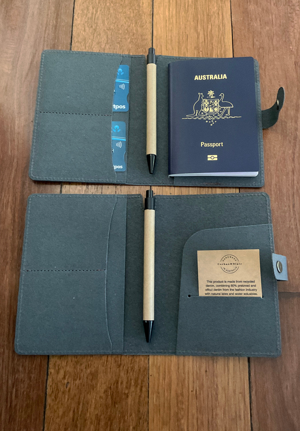 100% australian made stationery, corban and blair, recycled denim stationery, eco denim online