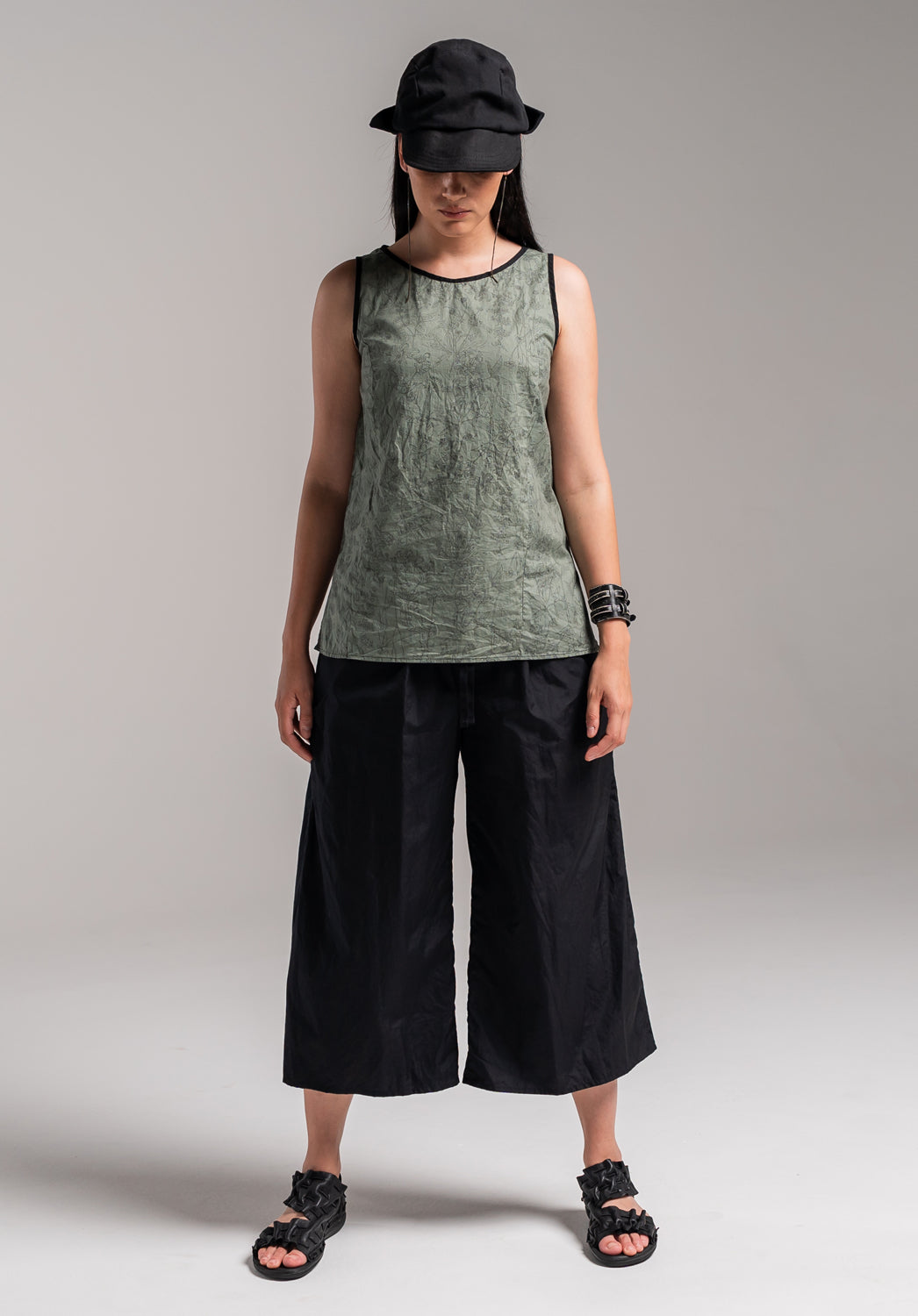 Whisper Culottes Black Japanese Cotton