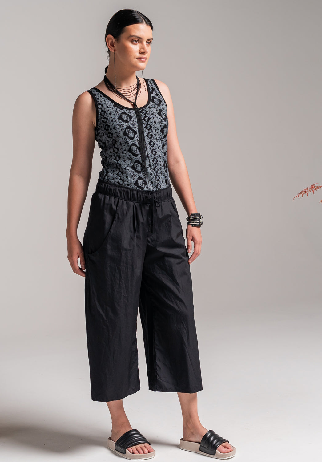 Whisper Culottes Black Japanese Cotton