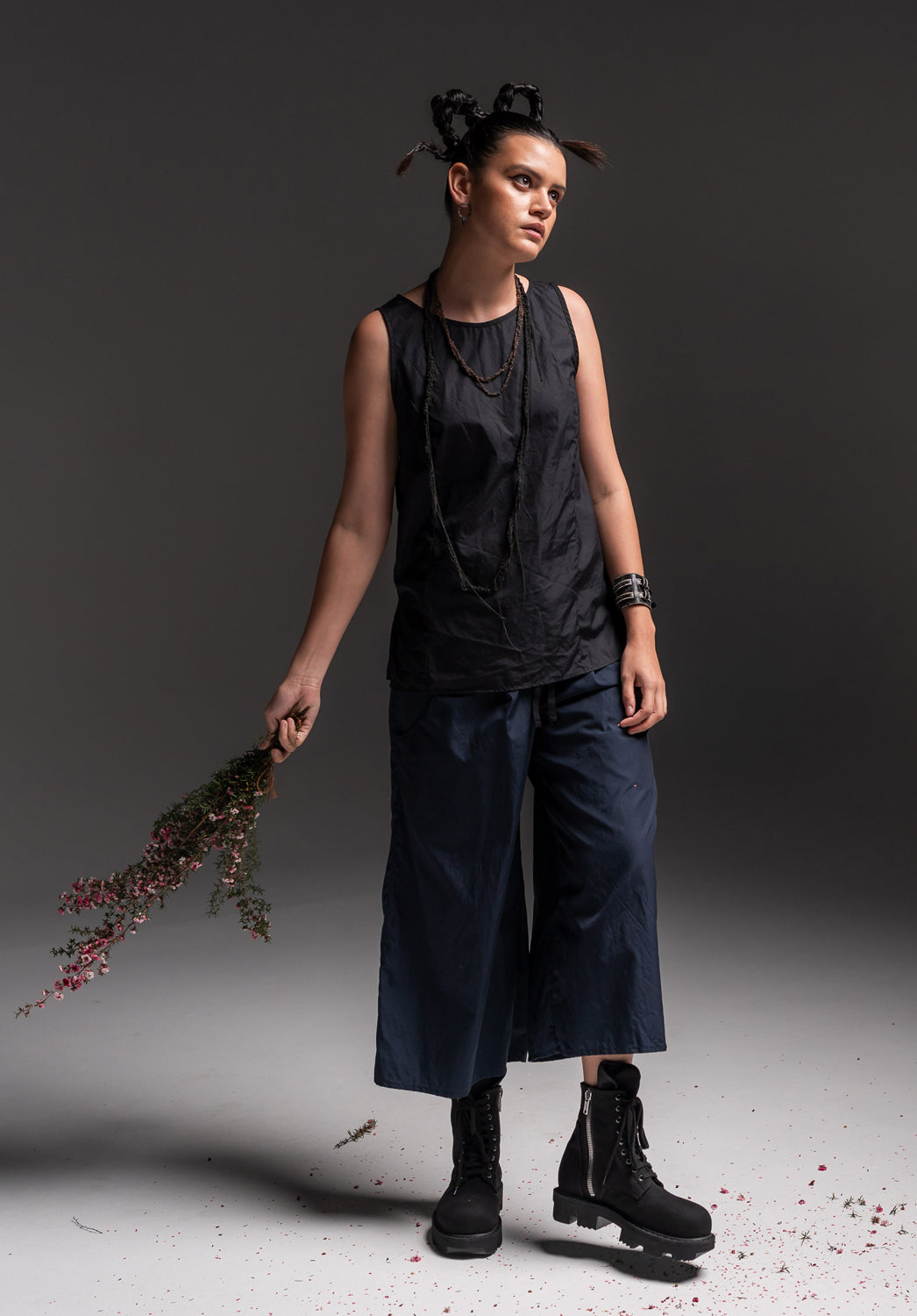 Whisper Culottes Ink Japanese Cotton