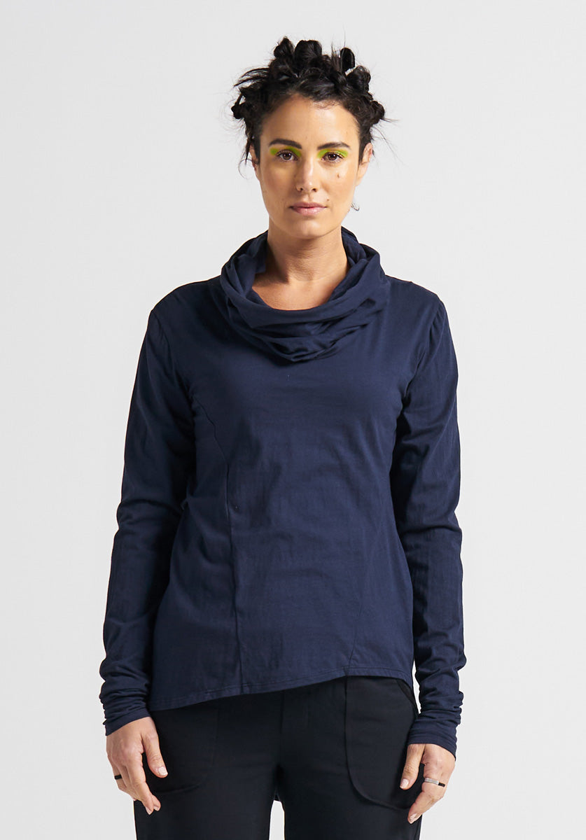 womens blue tops, eco friendly fashion, long sleeve tops australia