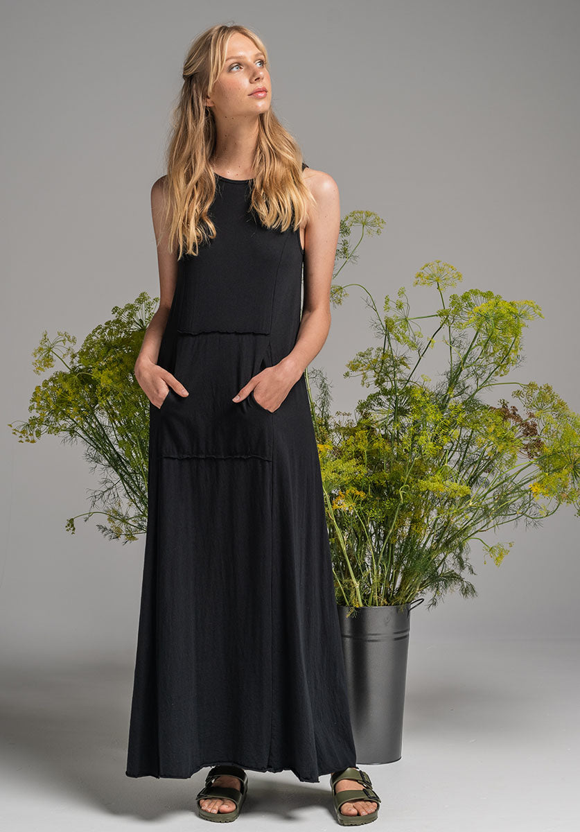 Blythe Maxi dress black organic cotton