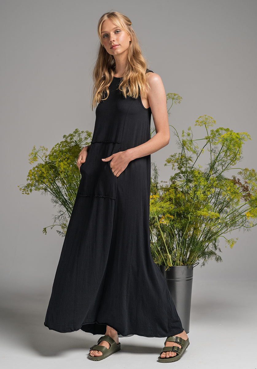 Blythe Maxi dress black organic cotton