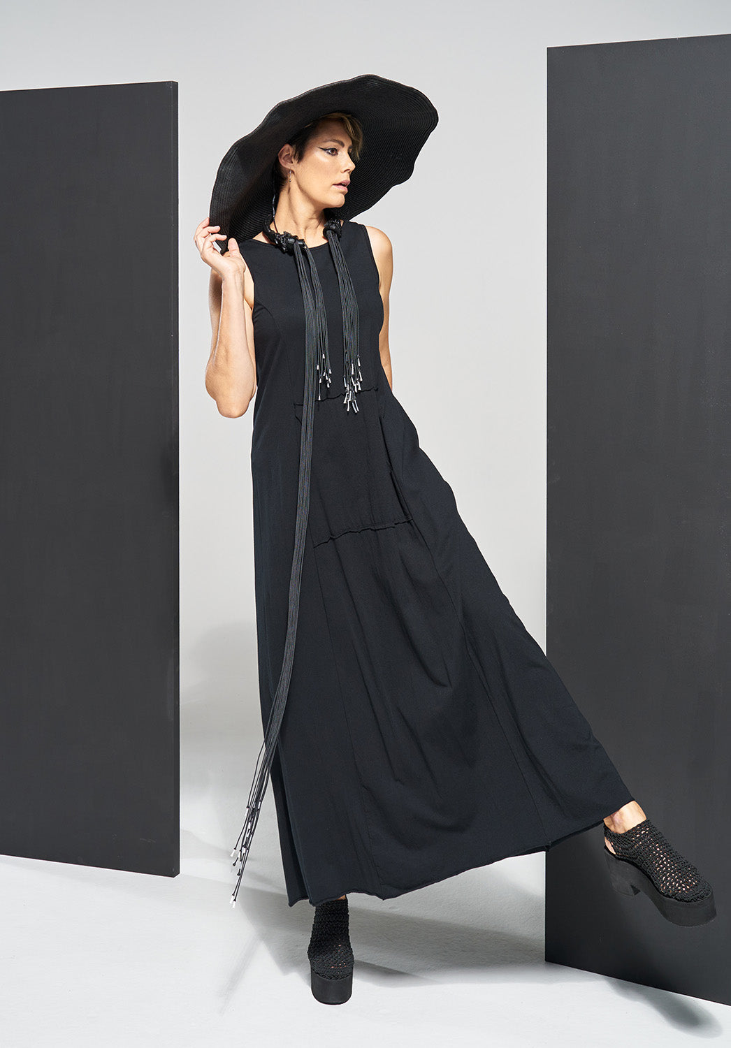 Blythe Maxi dress black organic cotton