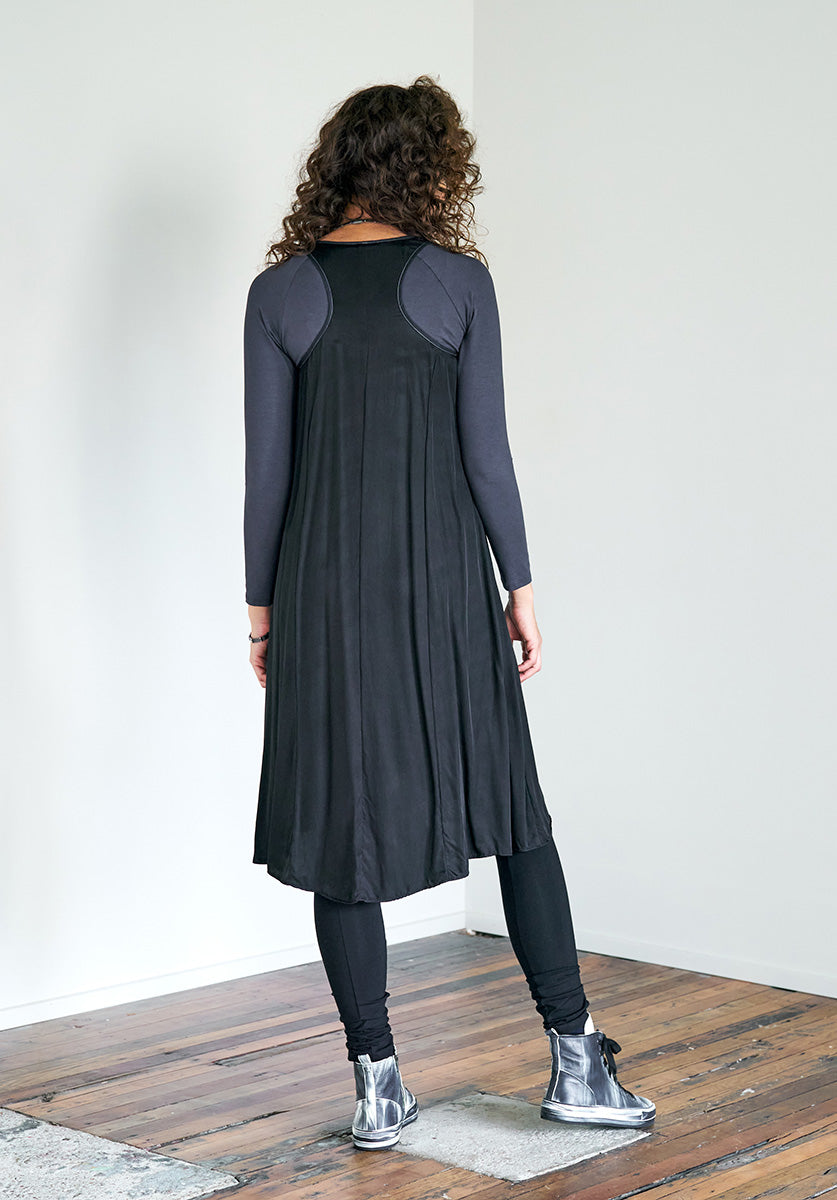 flowing fabrics, black dresses australia, ethical clothes