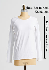 organic cotton top, white long sleeve tops australia