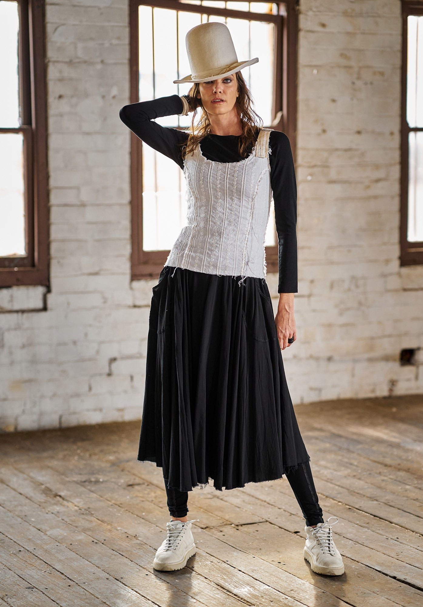 Mist midi skirt black viscose sustainable skirts online Australia Sustainable Fashion