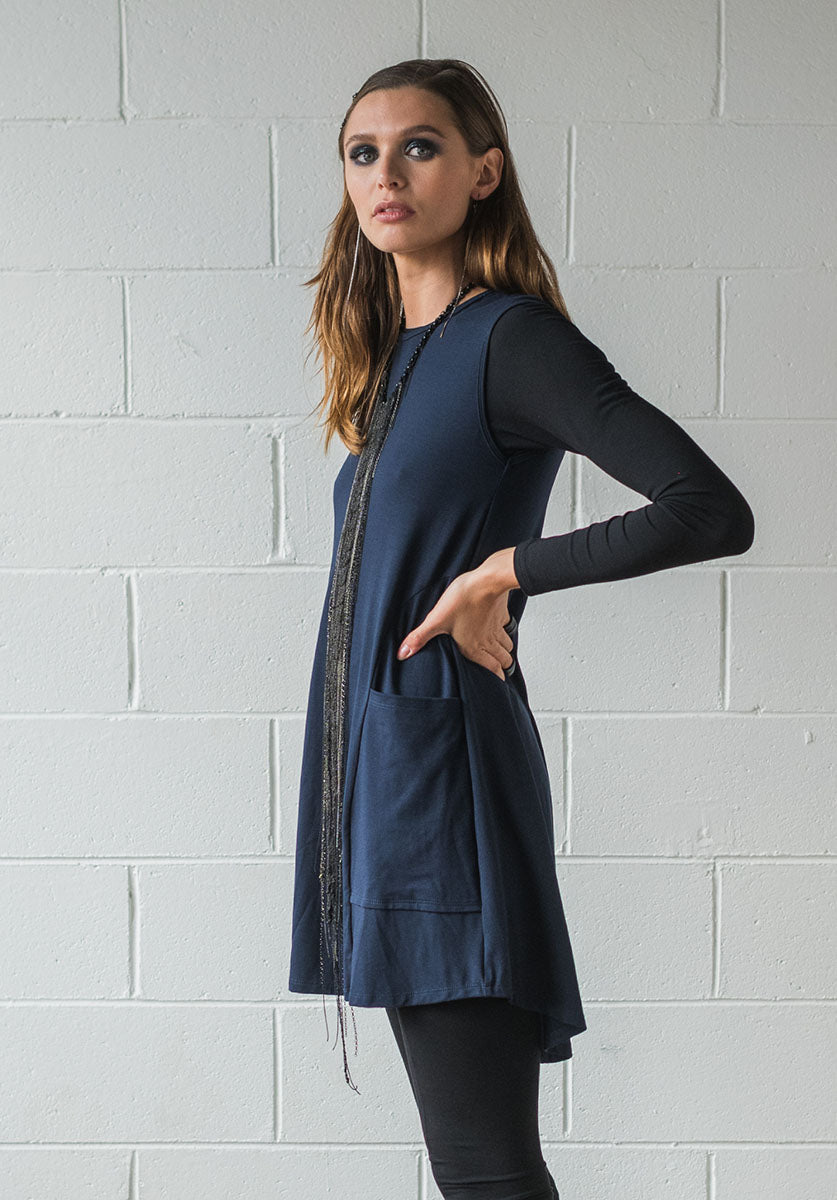 navy bamboo dress, womens dresses online Australia