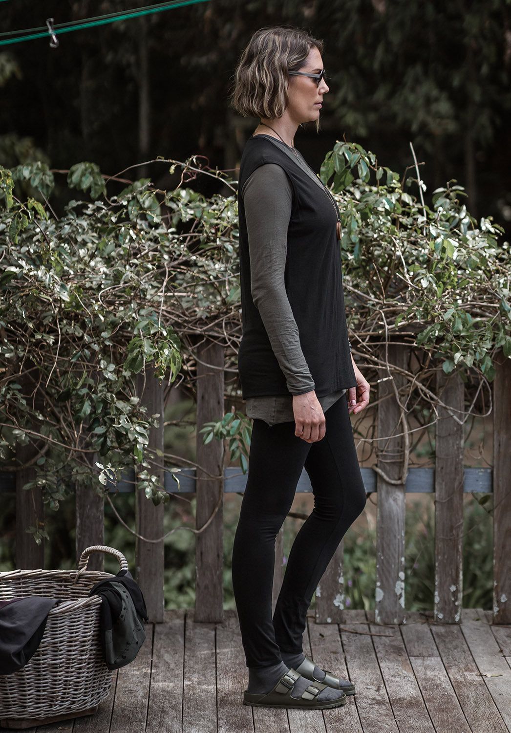 Lara long leggings black organic cotton