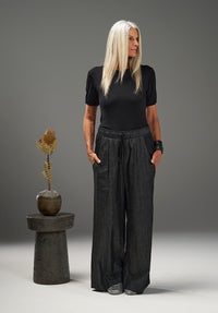 drawcord denim pant, black womens pants online Australian made