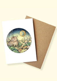 Twilight Wombat Greeting Card