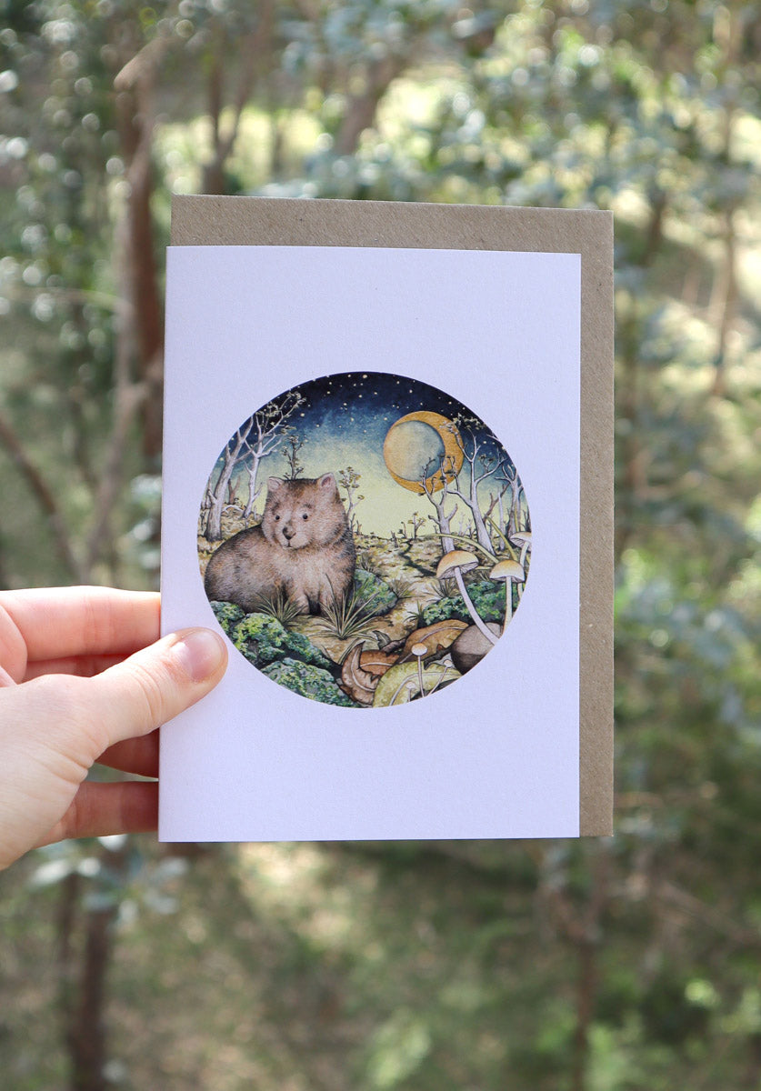 Twilight Wombat Greeting Card