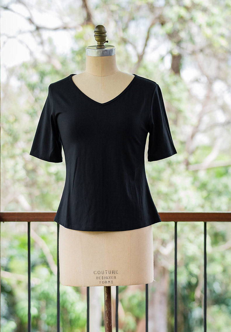 black bamboo tee, australian clothing boutiques