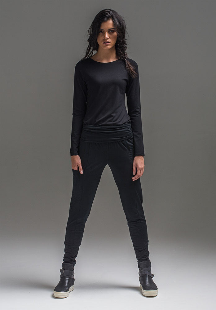 wool clothing Australia, black merino pants, ethical loungewear